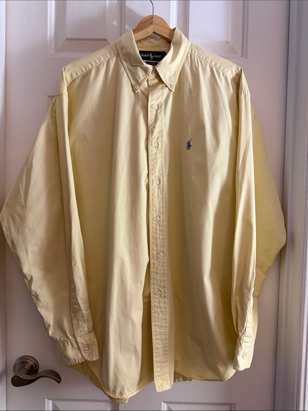 Polo by Ralph Lauren vintage Blake Pale Yellow Button-Down cotton shirt large